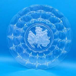 Vintage Indiana Glass Constellation Pattern Platter Grapes 11"